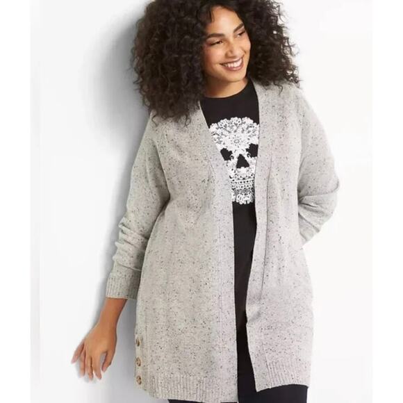 Lane Bryant Women's Gray Plus Size Open Front Cozy Cardigan Size 26/28 - Picture 1 of 7